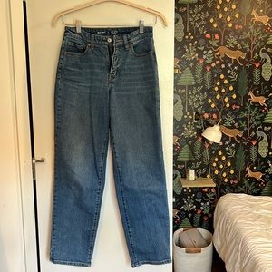 High rise wide leg jeans in medium wash